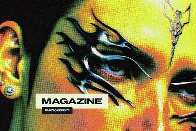 Printed Dots Magazine Photo Effect