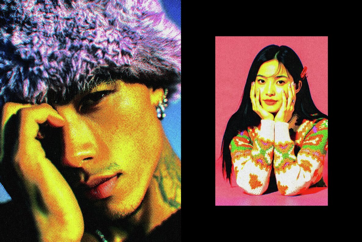 Printed Dots Magazine Photo Effect 6