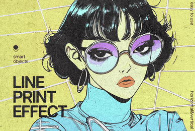 Line Halftone Print Photo Effect