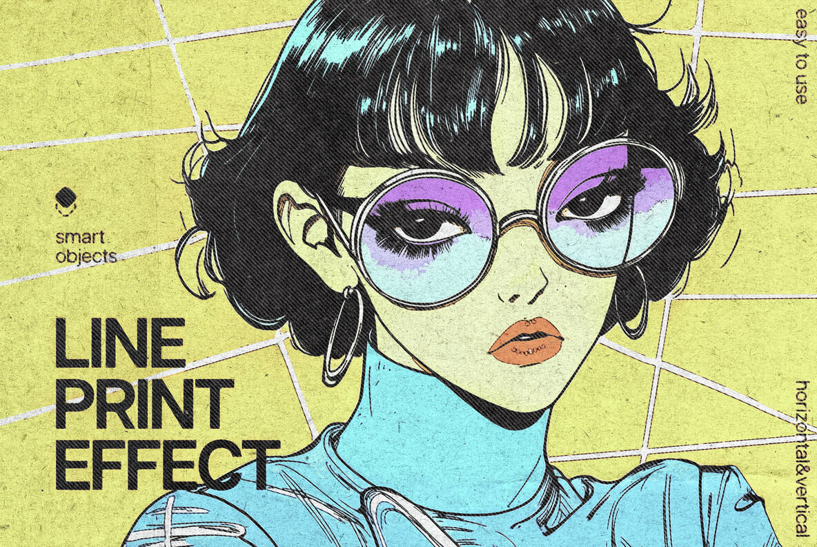Line Halftone Print Photo Effect 1