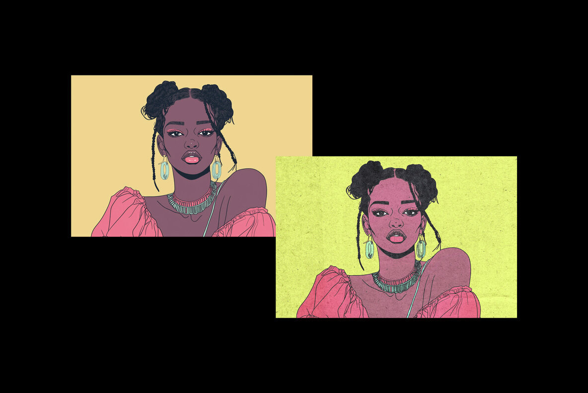 Line Halftone Print Photo Effect 2