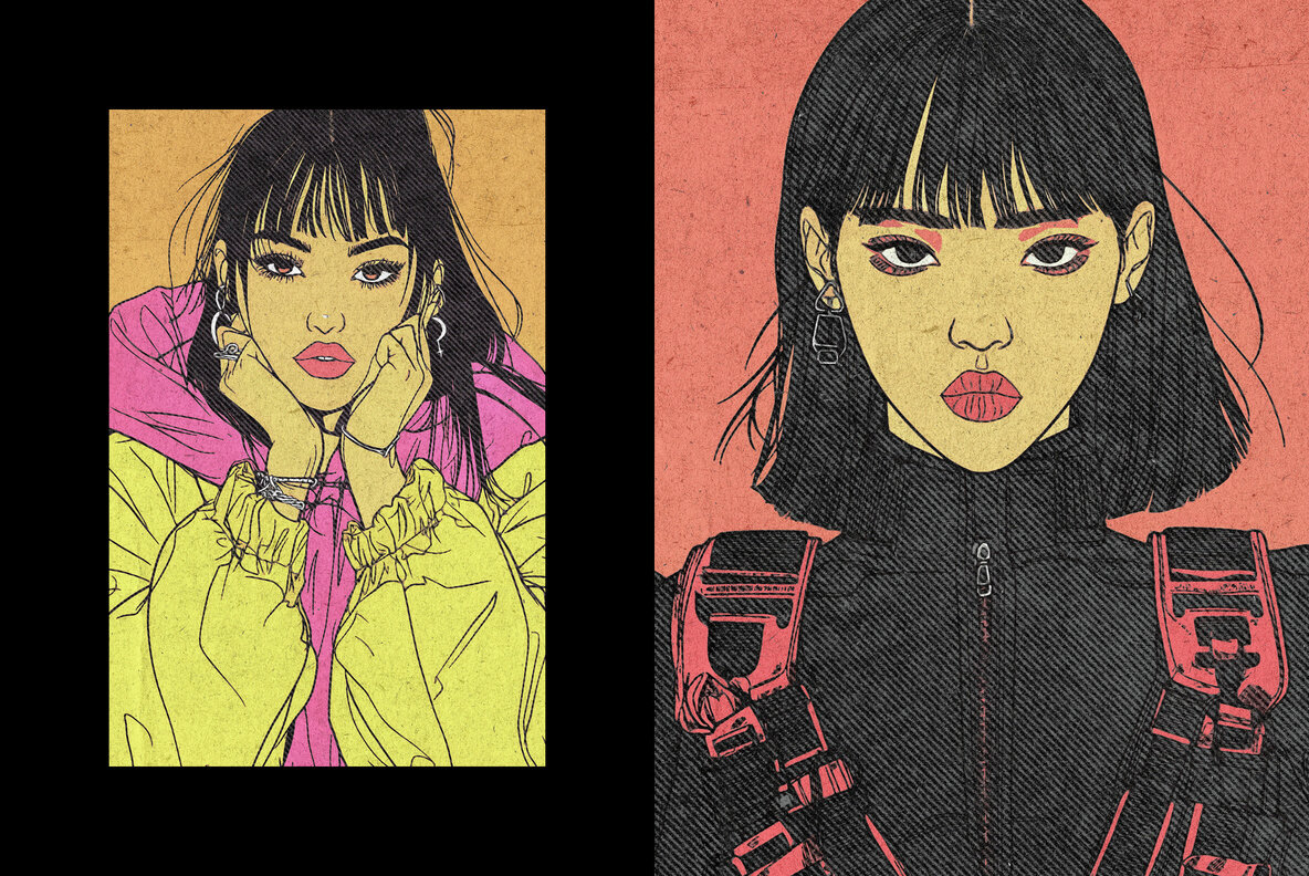 Line Halftone Print Photo Effect 4