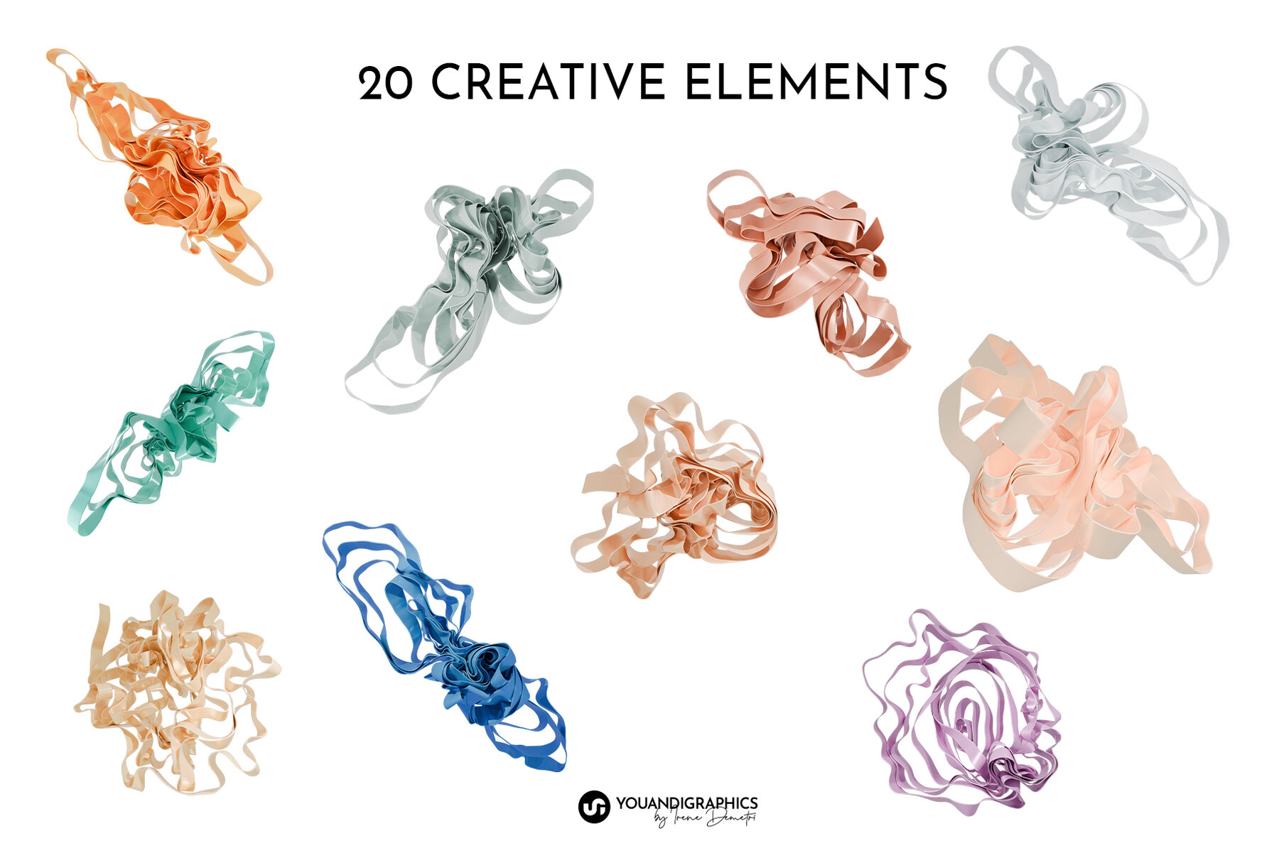 Ribbons Abstract 3d Elements 10