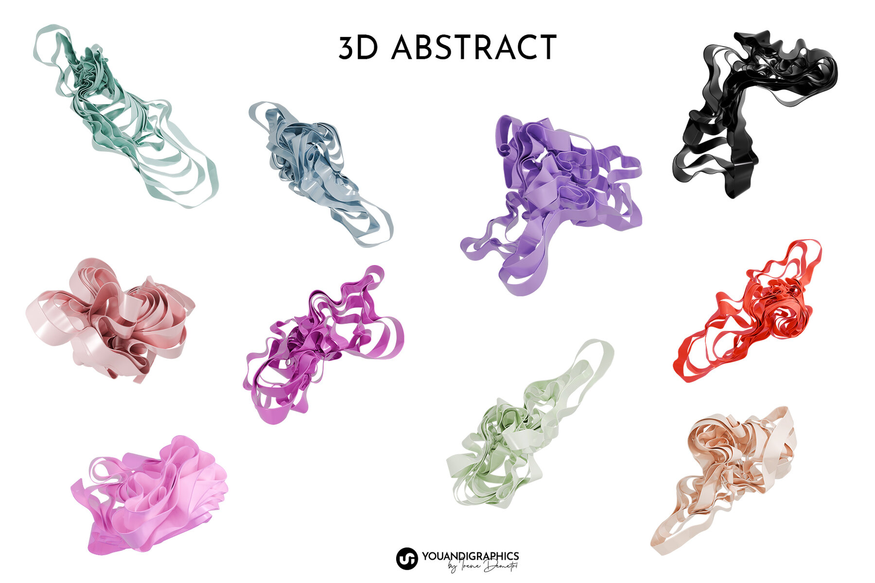 Ribbons Abstract 3d Elements 11