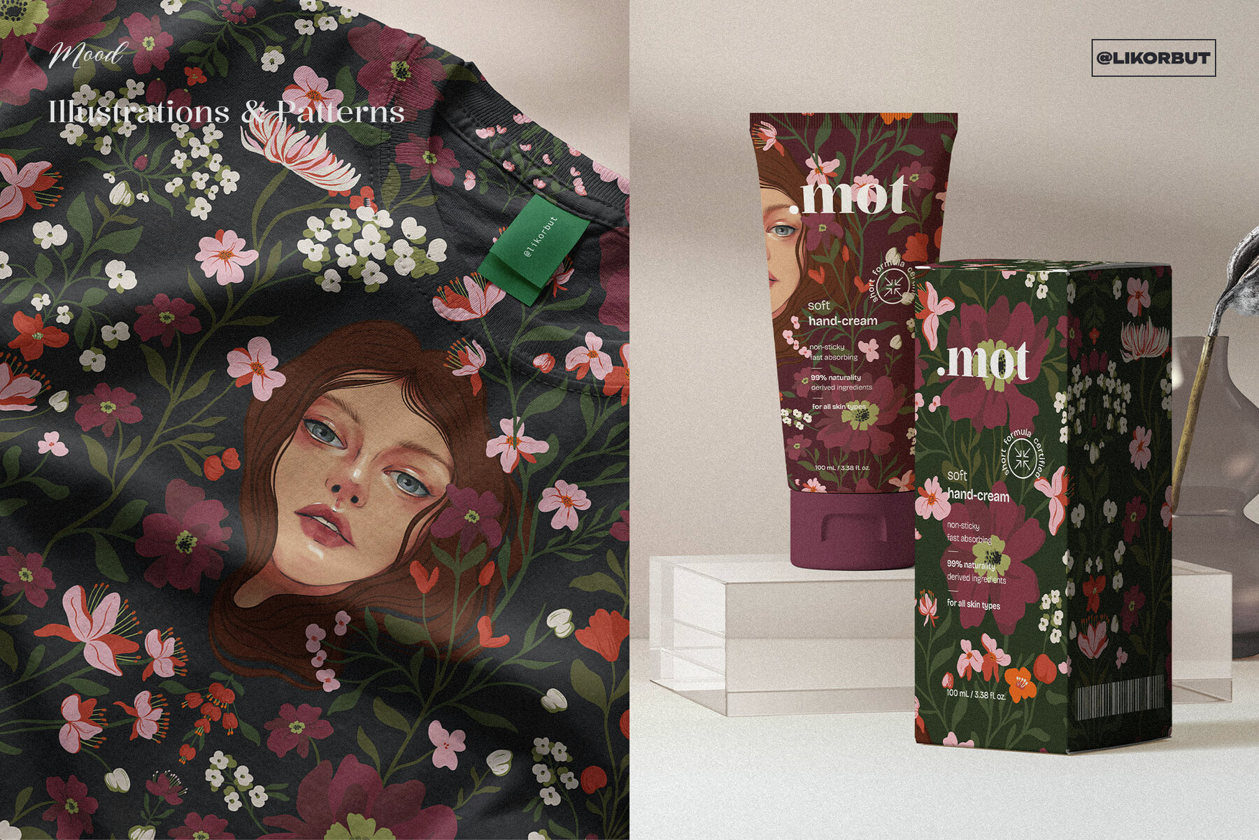 Nymph Art Nouveau Botanical Flower Pattern 10