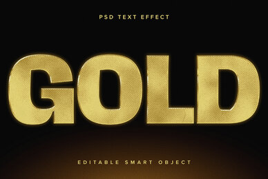 Metallic Textured Gold Text Effect Mockup