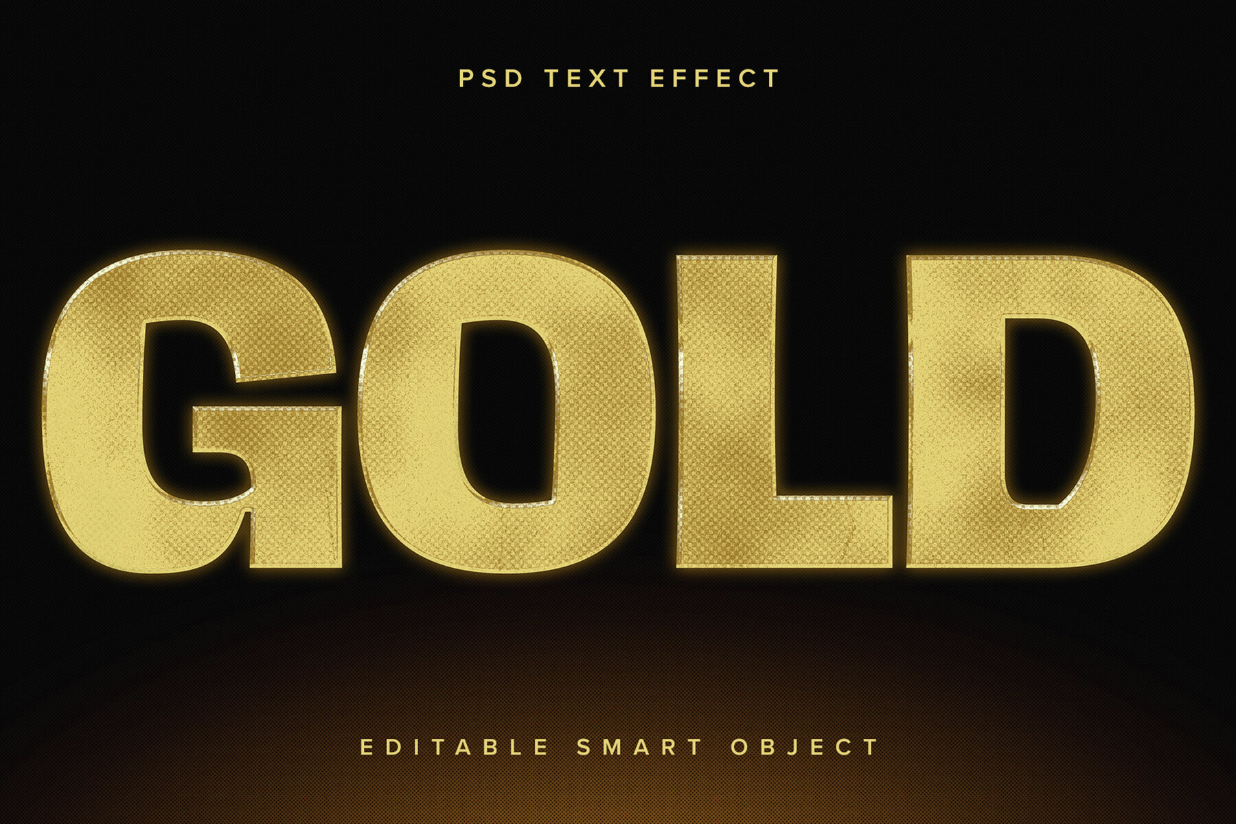 Metallic Textured Gold Text Effect Mockup 1