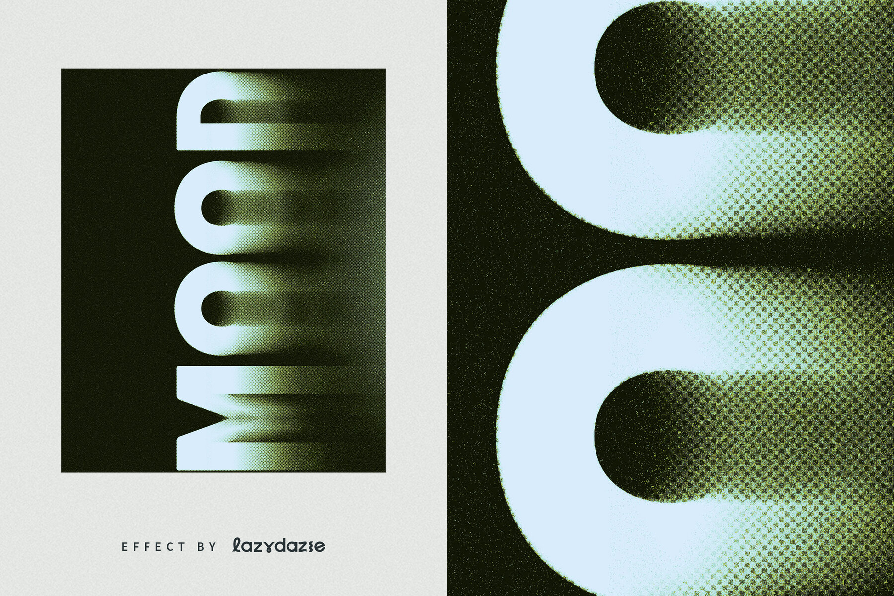 Dissolving Halftone Text Effect Mockup 6