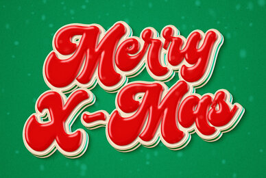 Christmas Glossy Text Effect     Merry X Mas PSD Template