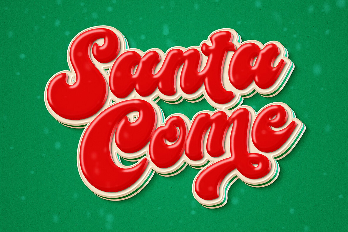 Christmas Glossy Text Effect     Merry X Mas PSD Template 2