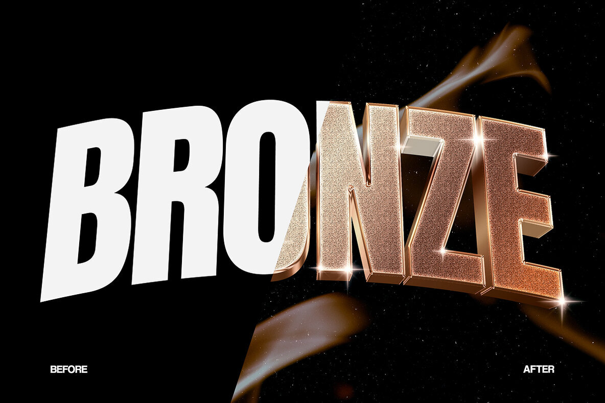 Bronze 3D Text Effect   Metallic Luxury PSD Template 3