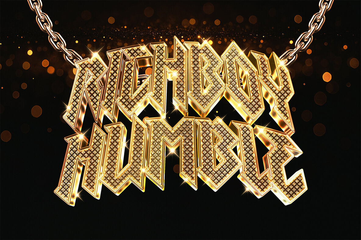 Diamond Chain Text Effect   Luxury Gold PSD Template 1