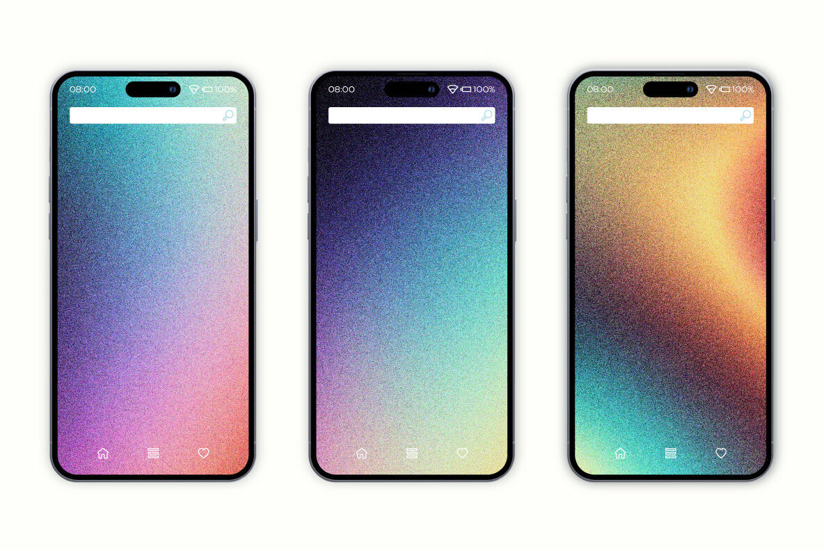 Dark Iridescent Grainy Gradients 3