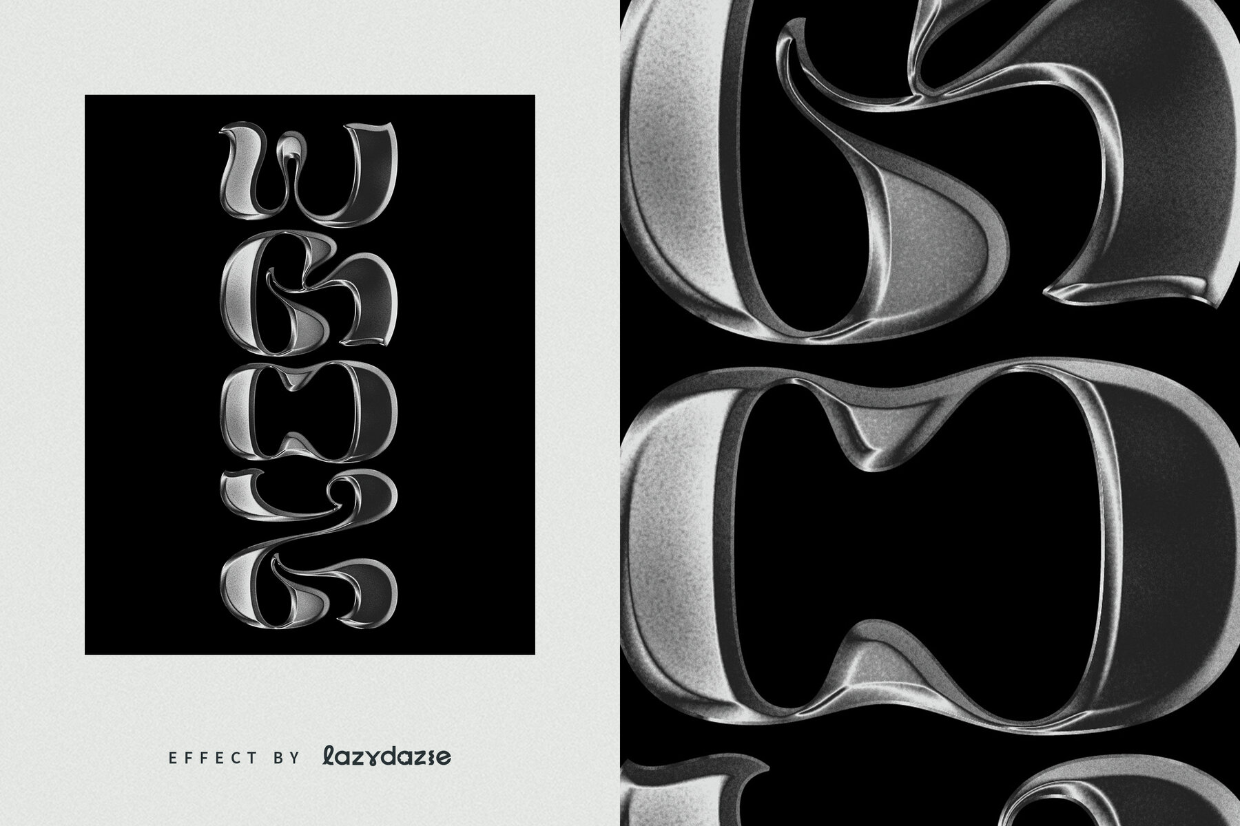 Metallic Textured Silver Text Effect Mockup 6