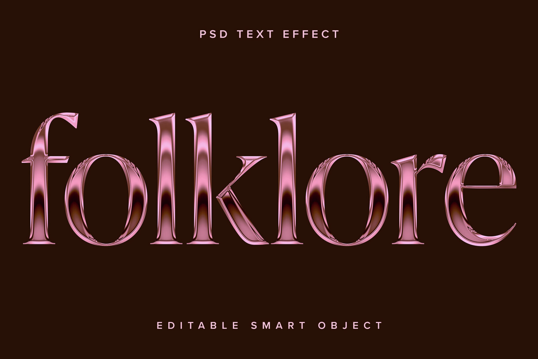 Rose Gold Metallic Text Effect Mockup 1