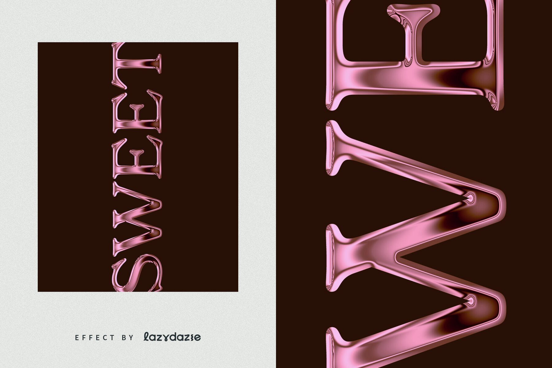 Rose Gold Metallic Text Effect Mockup 6