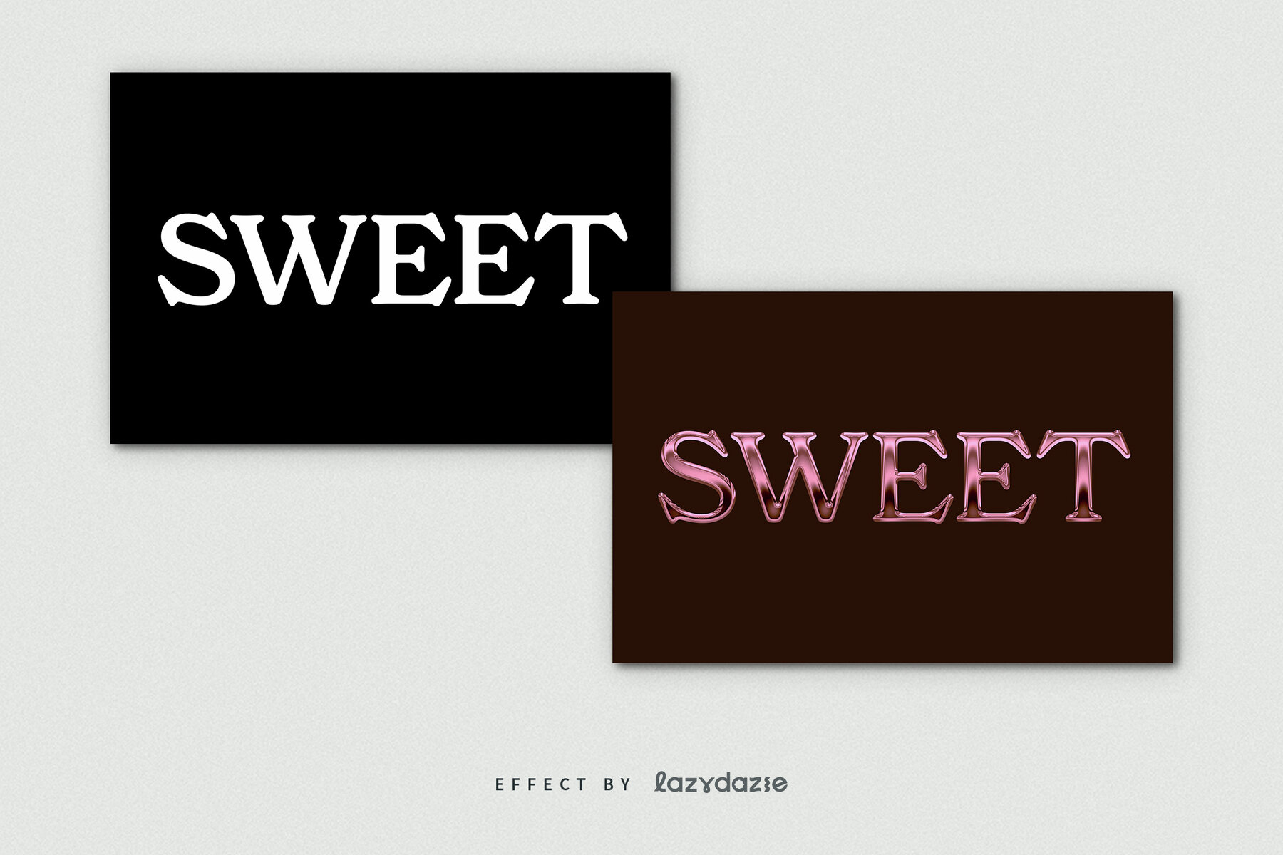 Rose Gold Metallic Text Effect Mockup 7