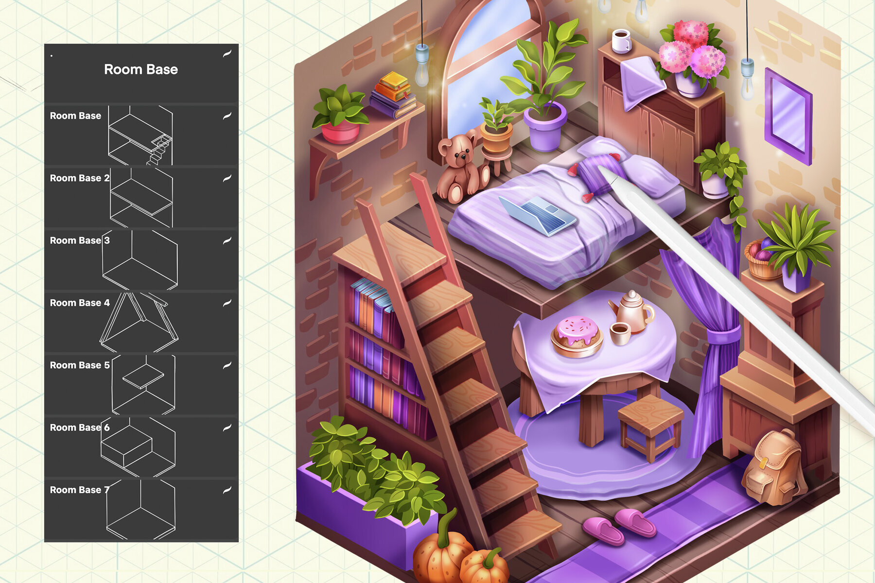Isometric Interior Procreate Creator 3