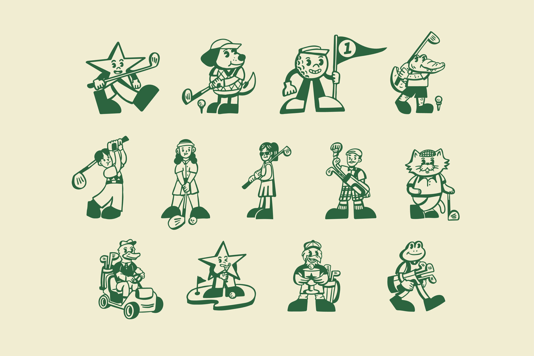 Retro Golf Graphic Collection 2