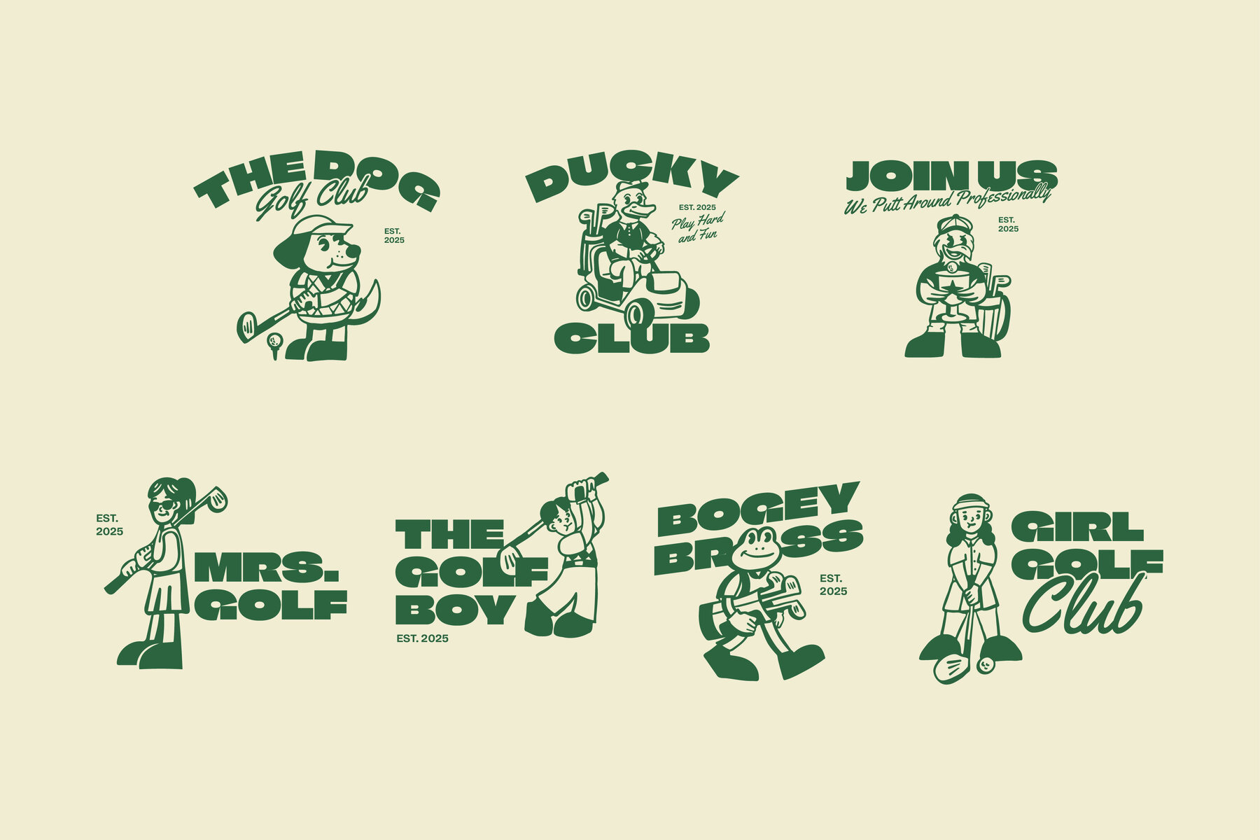 Retro Golf Graphic Collection 6