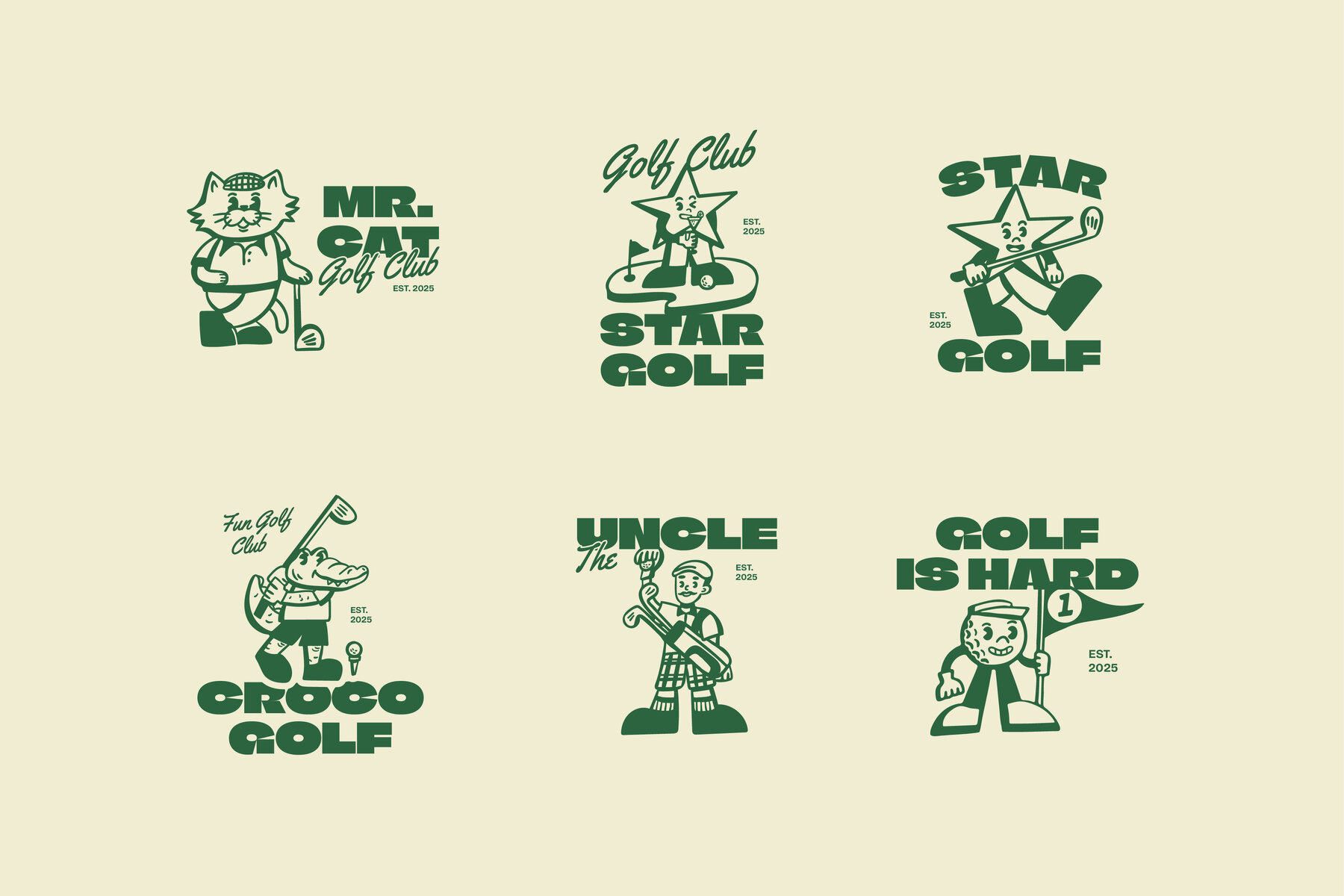 Retro Golf Graphic Collection 7