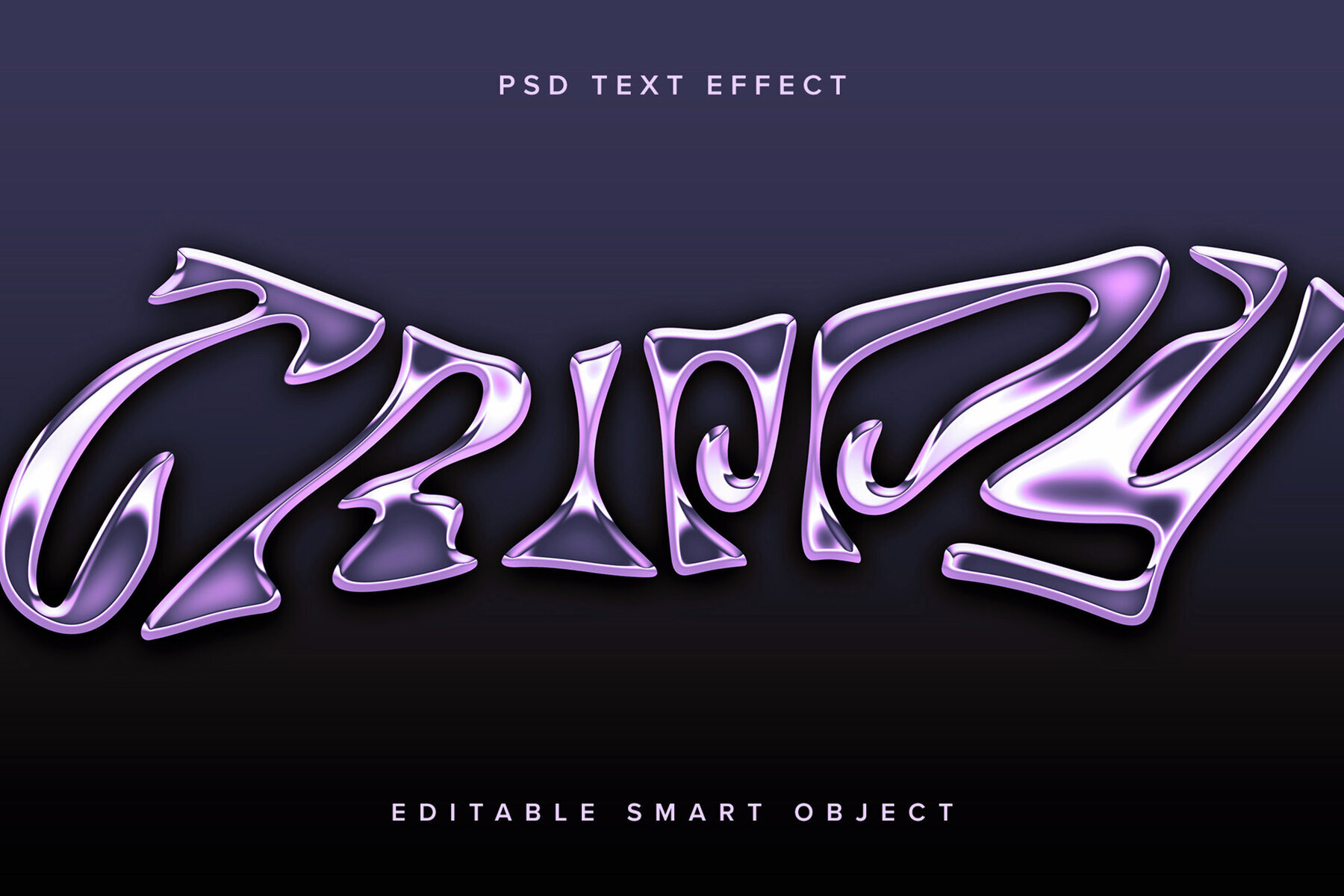 Warped Metallic Text Effect Mockup 1