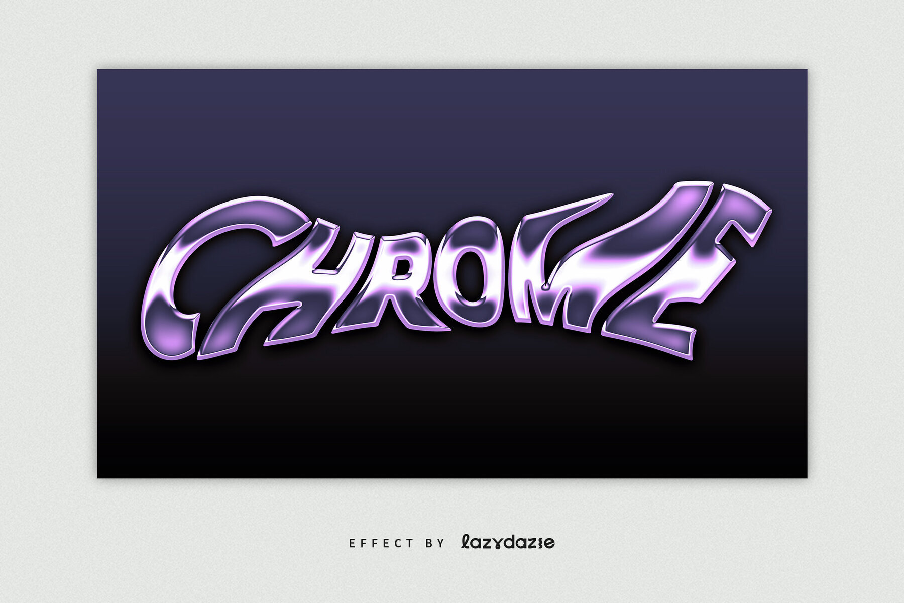 Warped Metallic Text Effect Mockup 2