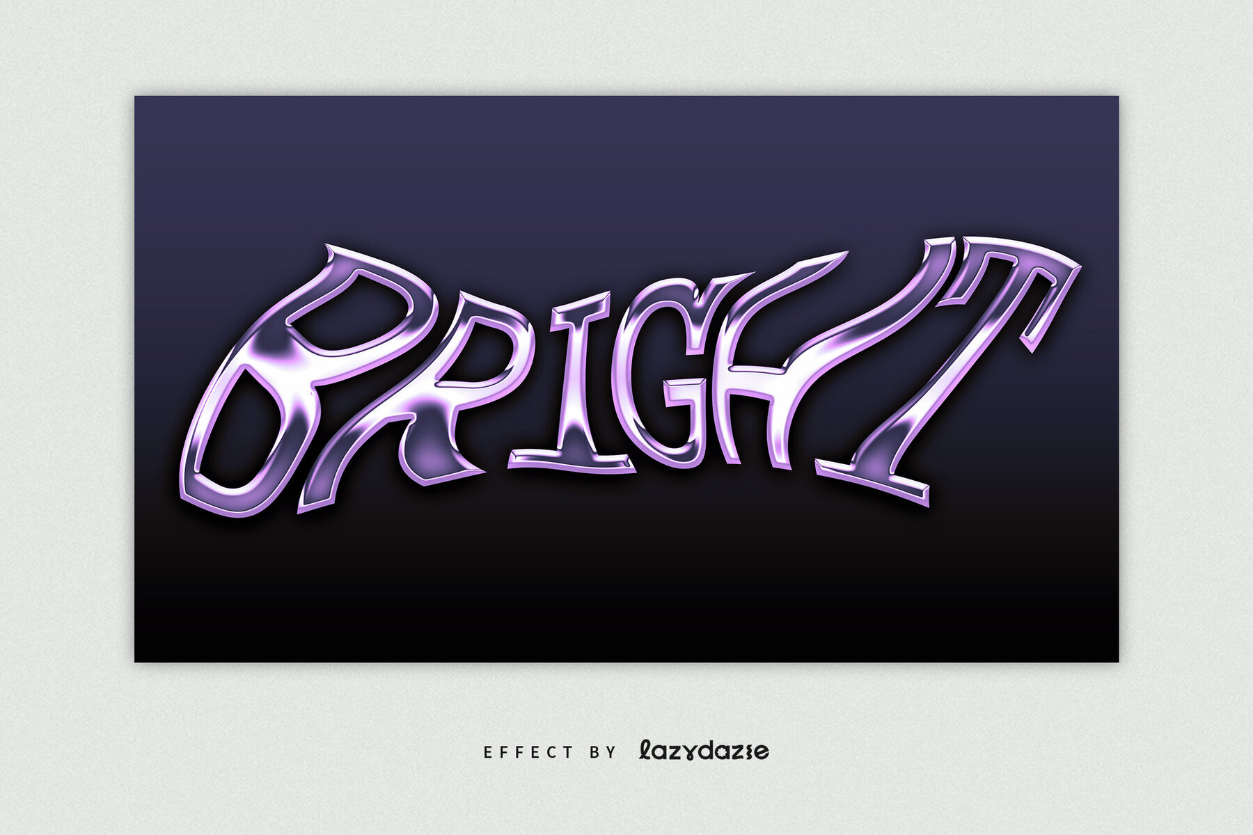 Warped Metallic Text Effect Mockup 3