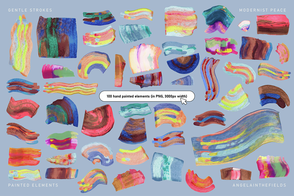 Gentle Strokes Abstract Elements 8