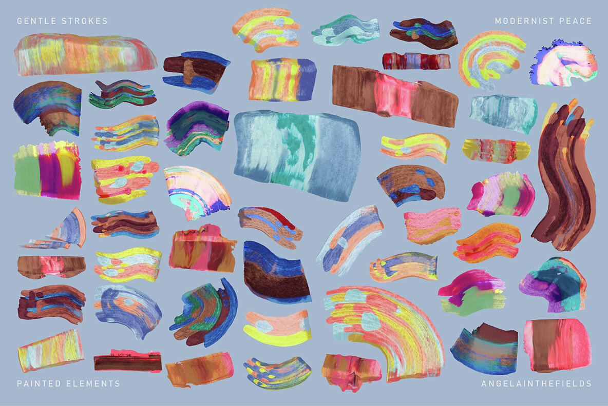 Gentle Strokes Abstract Elements 9