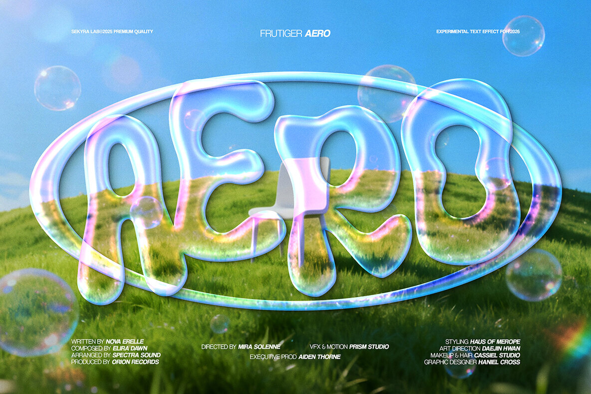 Frutiger Aero Text Effect   Dreamy Glass Typography Psd Template 1