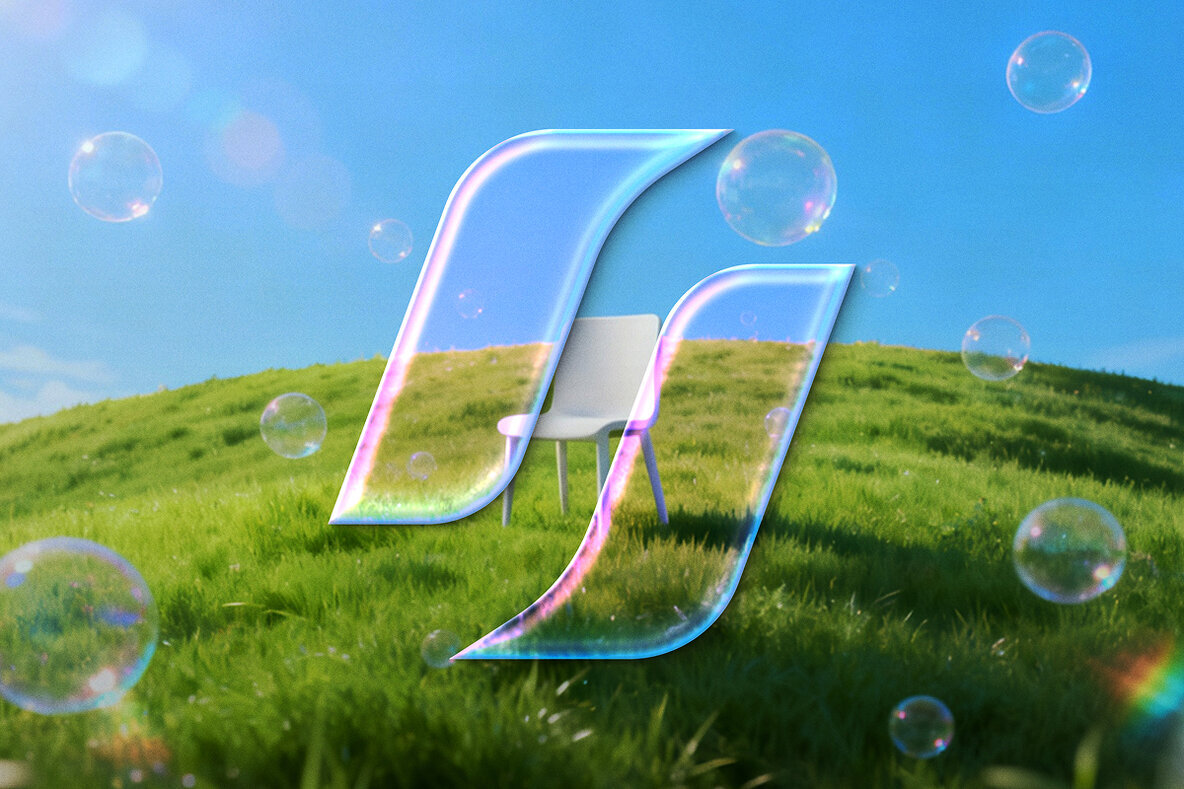 Frutiger Aero Text Effect   Dreamy Glass Typography Psd Template 2