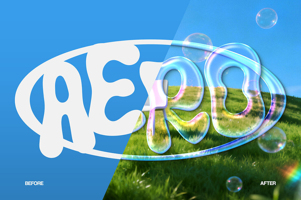 Frutiger Aero Text Effect   Dreamy Glass Typography Psd Template 3