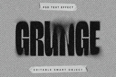 Grunge Halftone Text Effect Mockup