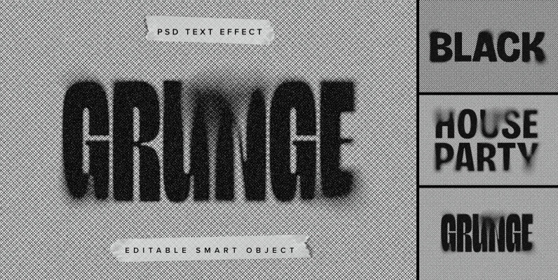 Grunge Halftone Text Effect Mockup