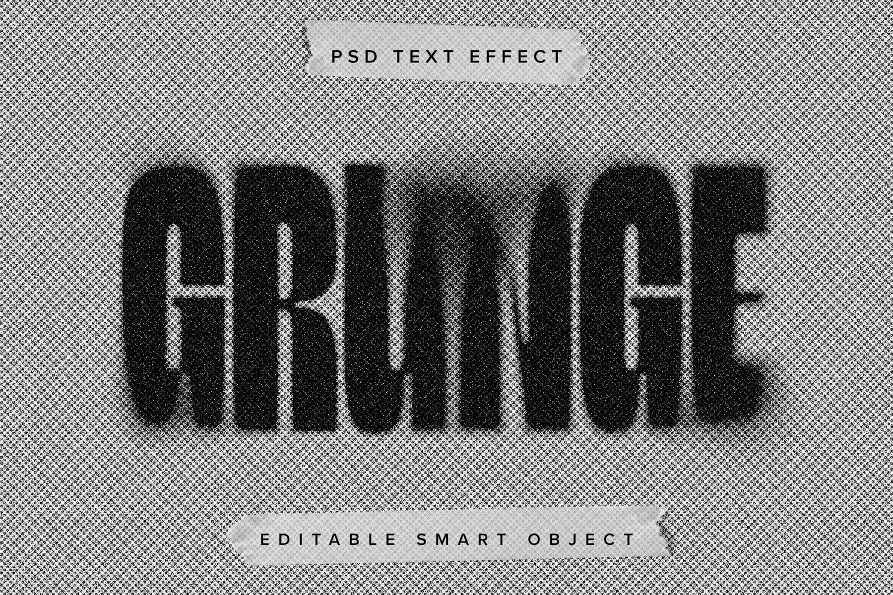 Grunge Halftone Text Effect Mockup 1