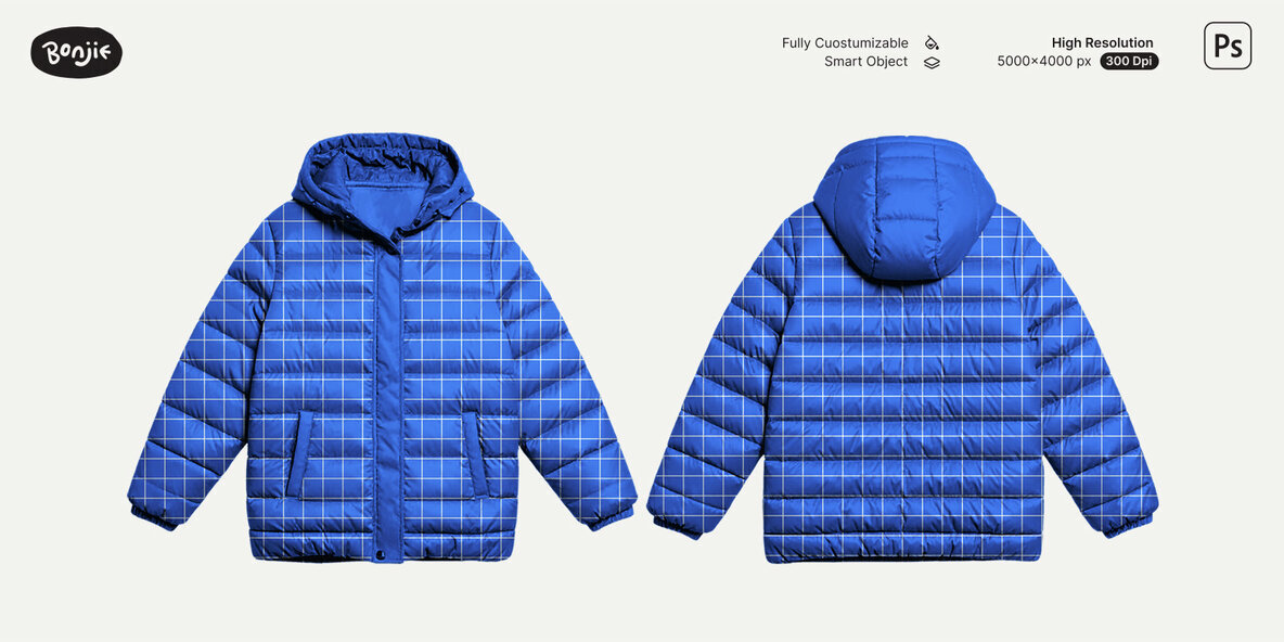 Boxy Puffer Hoodie Mockups 3
