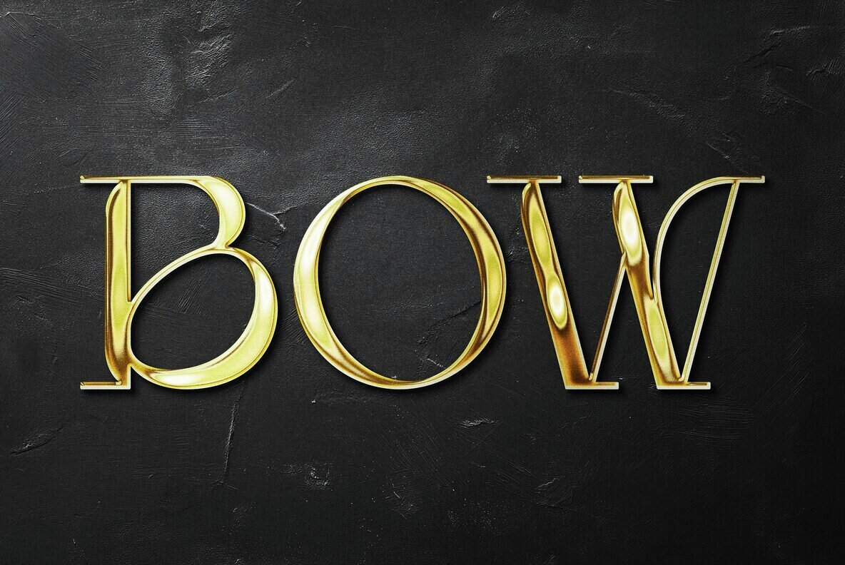 Realistic Gold Metallic Text   Logo Mockup 2