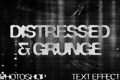 Distressed Text Effect Mockup