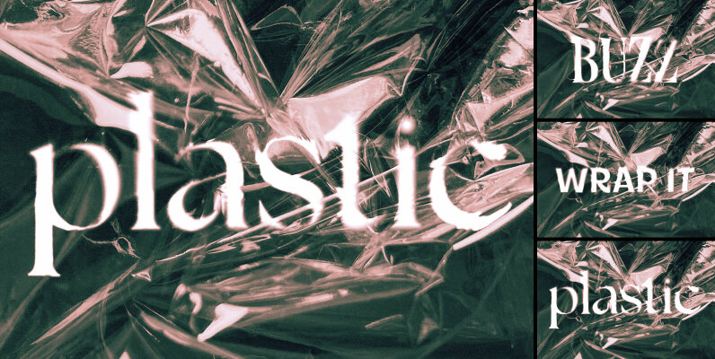 Distorted Plastic Text Effect Mockup