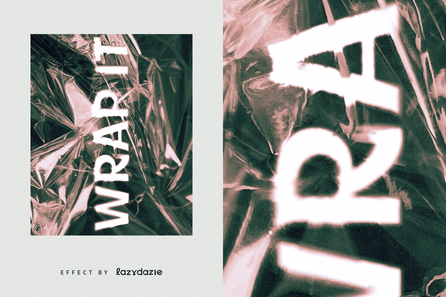 Distorted Plastic Text Effect Mockup 6