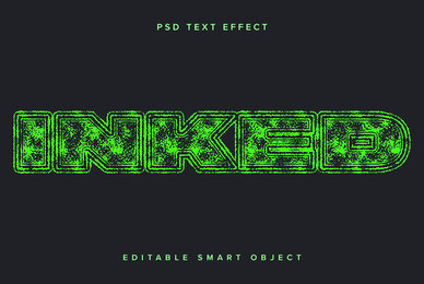Green Stamped Text Effect Mockup