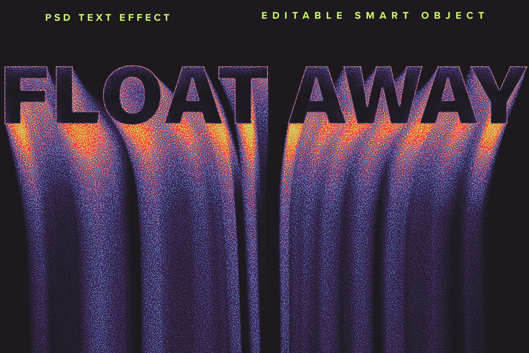 Colourful Dissolving Text Effect Mockup 1