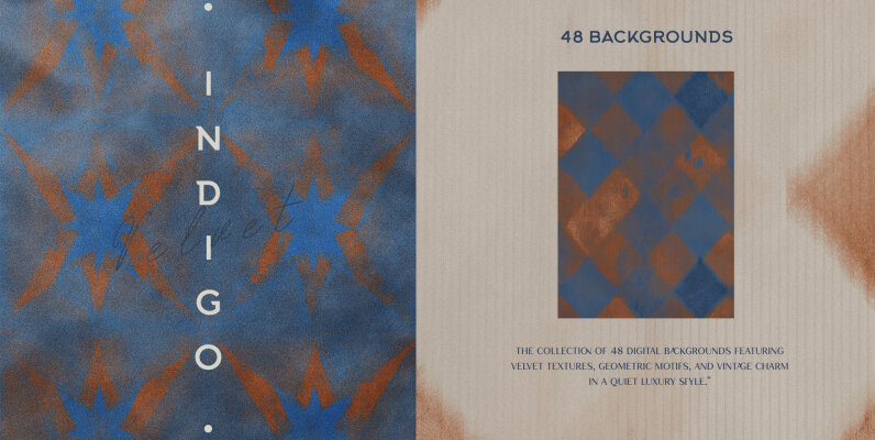 Indigo Velvet Textured Backgrounds