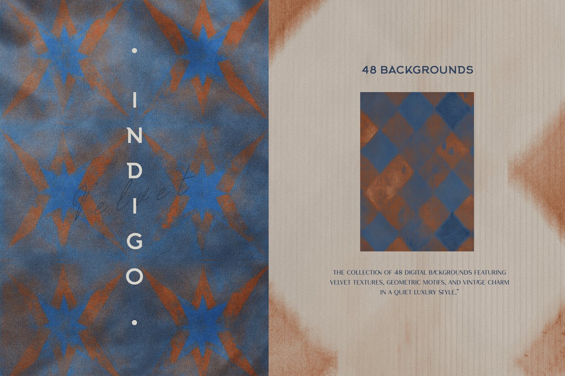 Indigo Velvet Textured Backgrounds 1