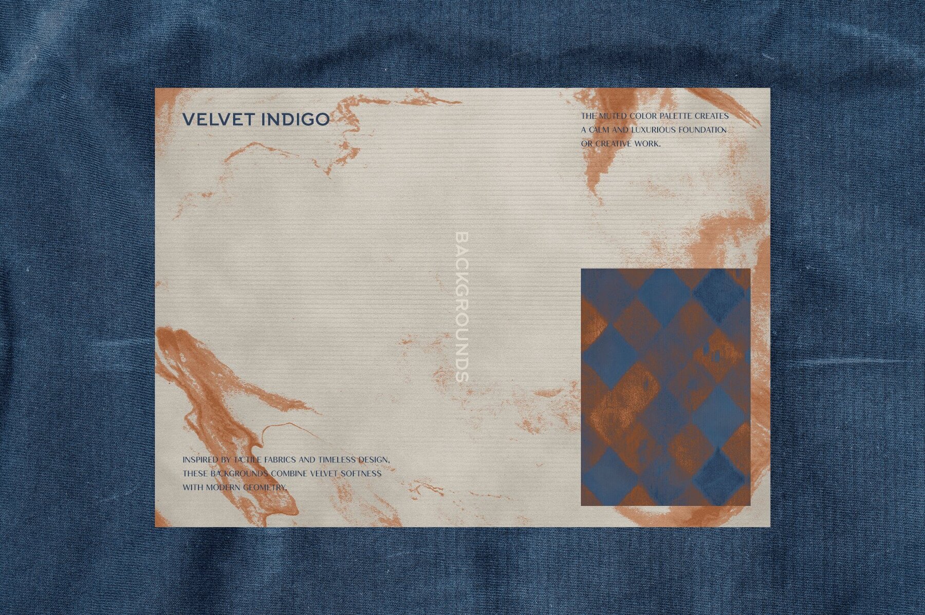Indigo Velvet Textured Backgrounds 3