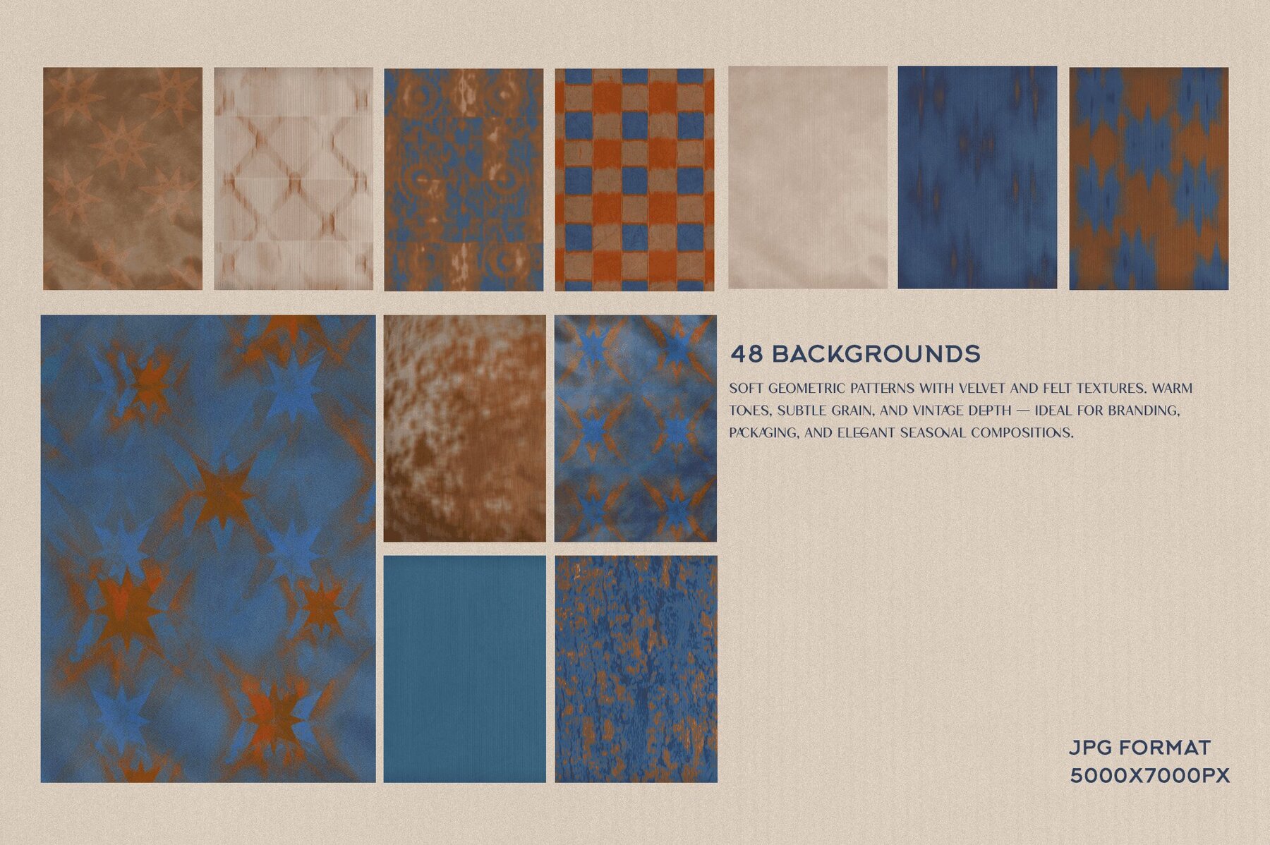 Indigo Velvet Textured Backgrounds 6