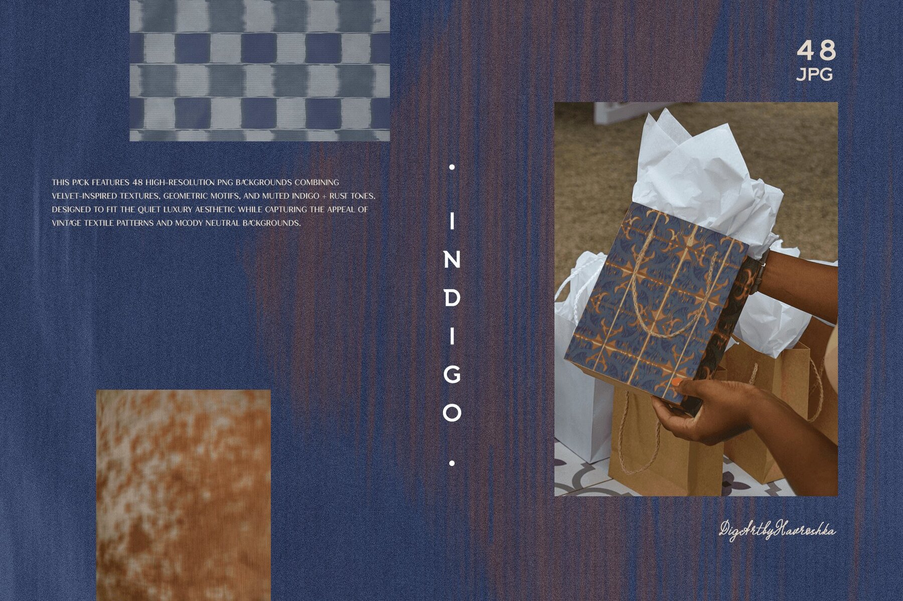 Indigo Velvet Textured Backgrounds 9