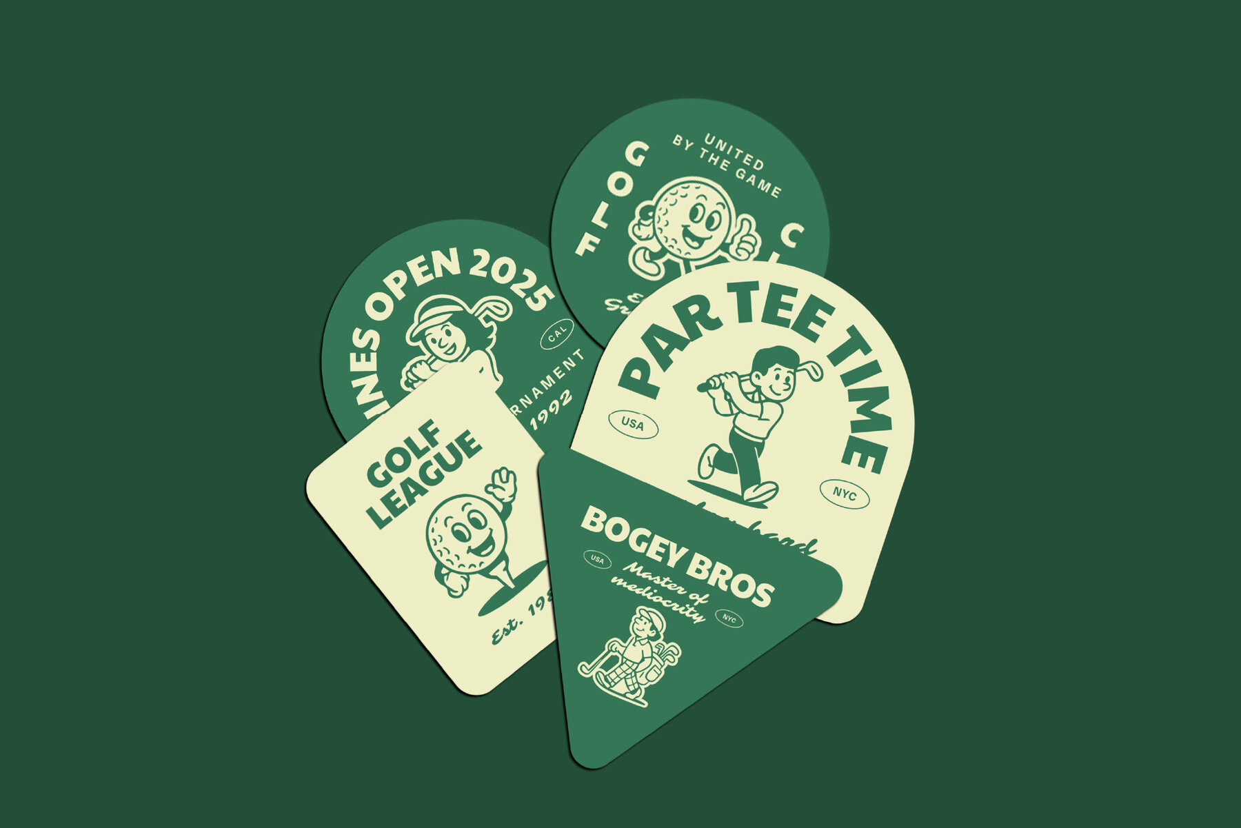 Retro Golf Mascot Illustrations 8