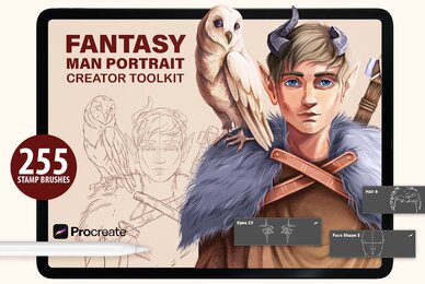 Procreate and PS Fantasy Men Portrait Creator